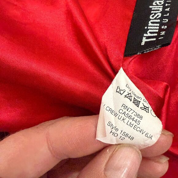 J.CREW Double Cloth Manifattura di Carmignano Italian Wool Pea Coat Red Size 10T - Picture 11 of 13